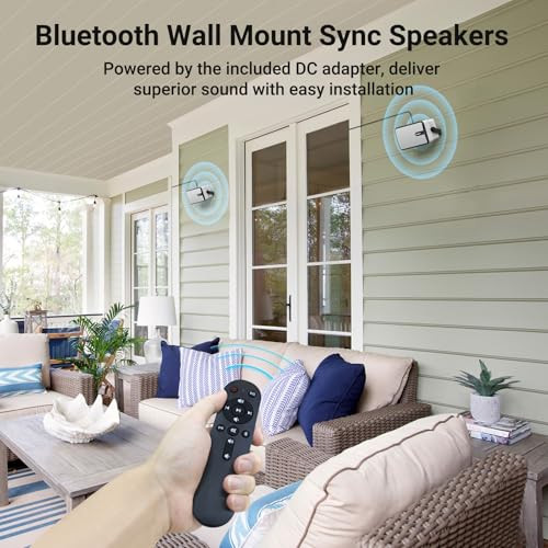 Inwa Upgraded Bluetooth Outdoor Speakers,IPX5 Waterproof Wall,Powerful Bass
