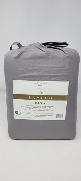 KATHY IRELAND 1200 THREAD COUNT 6 PIECE COTTON RICH SHEET SET KING - SILVER