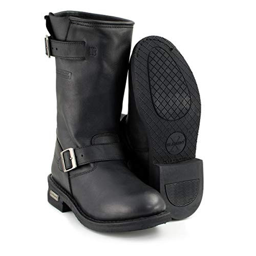 Xelement 1440 Men's The Classic Black Engineer Motorcycle Premium Leather Boots New