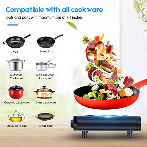Cusimax Portable Electric Stove 1800W Infrared Double Burner B07HFC741Q - Black