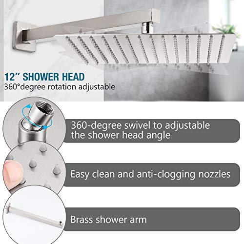 MTTCLE Nickel Shower Faucet Set - NEW New