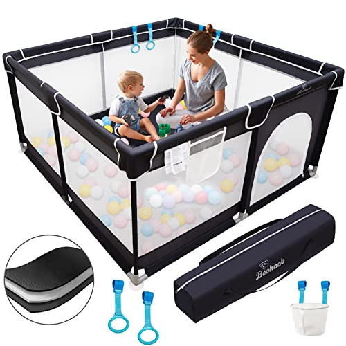Baby Playpen, Boohaab Playpen Toddler Playard Baby Fence B09X35B13Y - Black New