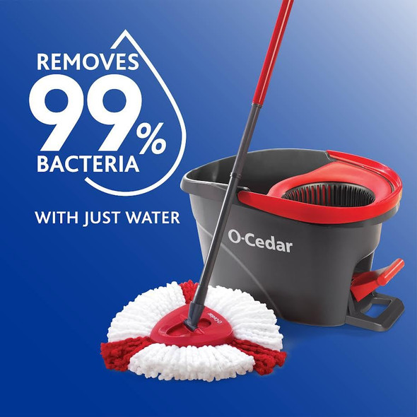 O-Cedar EasyWring Spin Mop & Bucket Floor Cleaning System + 2 Power Refills New