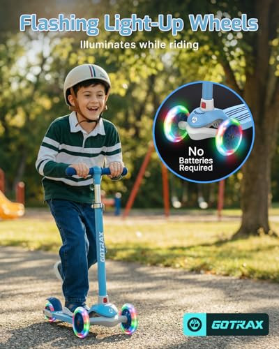 GOTRAX KS1 KIDS KICK SCOOTER, 3 WHEELS FOR BOYS & GIRLS 2-8, GIFTS - BLUE