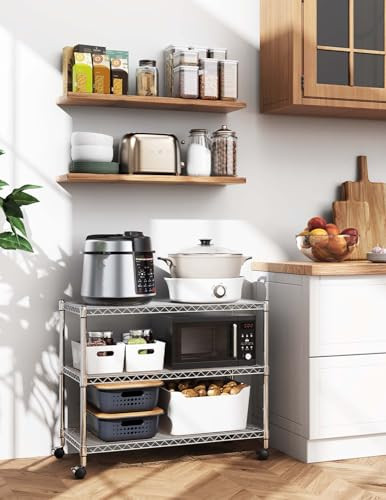 Simple Deluxe Heavy Duty 3-Shelf Shelving Unit 3 Tier Chrome 24.02" D x 13.78" W New