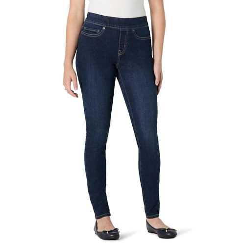 AMAZON ESSENTIALS WOMEN'S STRETCH DENIM MID-RISE PULL-ON JEGGING, SIZE 12 SHORT New