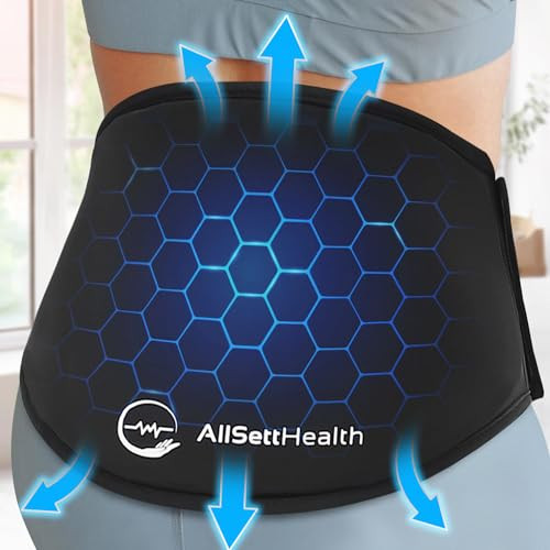 ALLSETT HEALTH REUSABLE ICE PACK BACK PAIN RELIEF ADJUSTABLE 1 PACK - BLACK