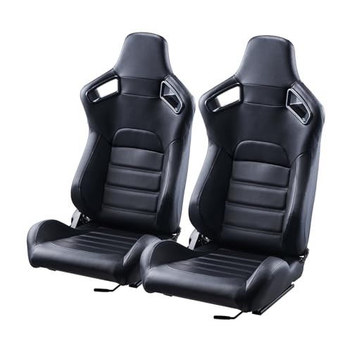 VEVOR RACING SEAT RACING COCKPIT ADJUSTABLE WIDE ANGLE TILT H-8005 - BLACK
