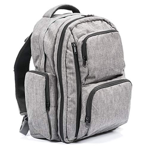 Large Capacity Diaper Bag Backpack YKK Zippers Two Packing Cubes Bably - Grey New
