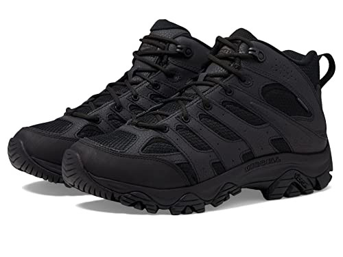 MERRELL MENS MOAB 3 TACTICAL MID WATERPROOF BOOTS, SIZE: MEN 9 (WIDE) - BLACK
