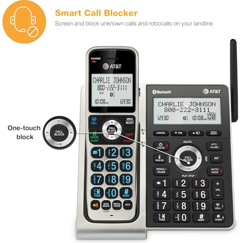 AT&T BL3107-4 DECT 6.0 4-HANDSET CORDLESS PHONE, TITANIUM BLACK - TITANIUM BLACK