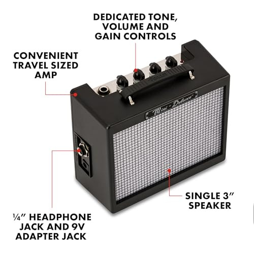 FENDER MINI DELUXE ELECTRIC GUITAR AMP, PORTABLE AMPLIFIER, 3 WATTS - BLACK