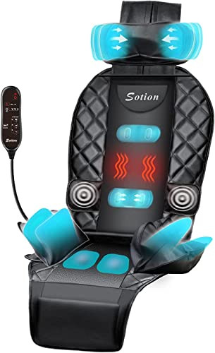 Sotion Back Massager with Heat & Compress Massage Chair Pad - Black New