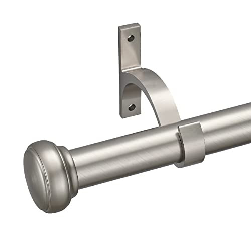 YunNephele Curtain Rod 28-48 inch Adjustable1 inch Diameter Metal Drapery