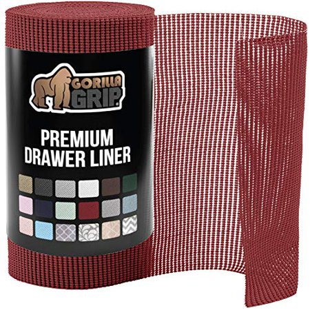 GORILLA GRIP powerGRIP Drawer Shelf Cabinet Liner Thick Non-Adhesive Mat Red New