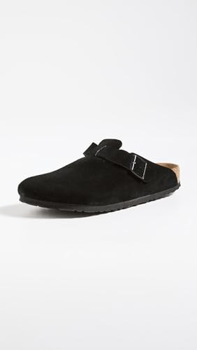 BIRKENSTOCK BOSTON SUEDE CLOGS - SIZE: MEN 11 - BLACK