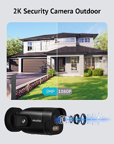 LAVIEW SECURITY CAMERA OUTDOOR COLOR NIGHT VISION 3MP PWB10B - BLACK