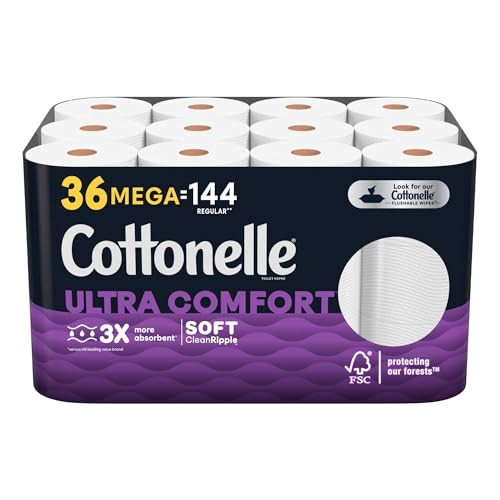 Cottonelle Ultra Comfort Soft Toilet Paper 268 Sheets Pack 48 مهمل New