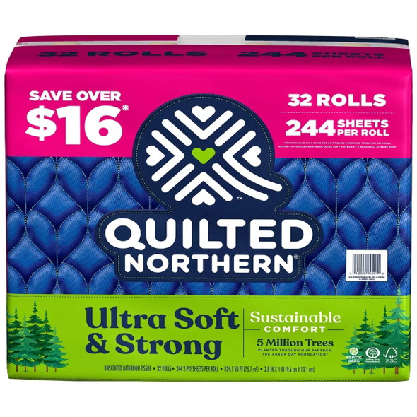 Quilted Northern Ultra Soft Strong Toilet Paper 244 Sheets/Roll 32 Rolls New