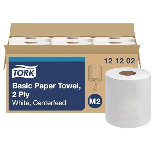 Tork Centerfeed Paper Towel White M2, High Absorbency, 6 x 610 Sheets, 121202 New