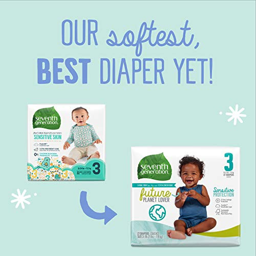 Seventh Generation Baby Diapers Size 3 155 count Sensitive Skin New