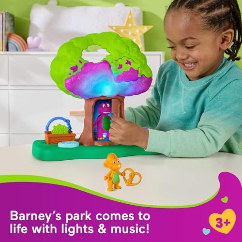 FISHER PRICE BARNEY WORLD LIGHTS AND SOUND TREEHOUSE PLAYSET - Purple