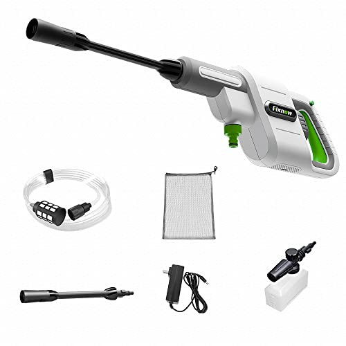 Fixnow Cordless Pressure Washer Portable Cleaner Adjustable Nozzle - White