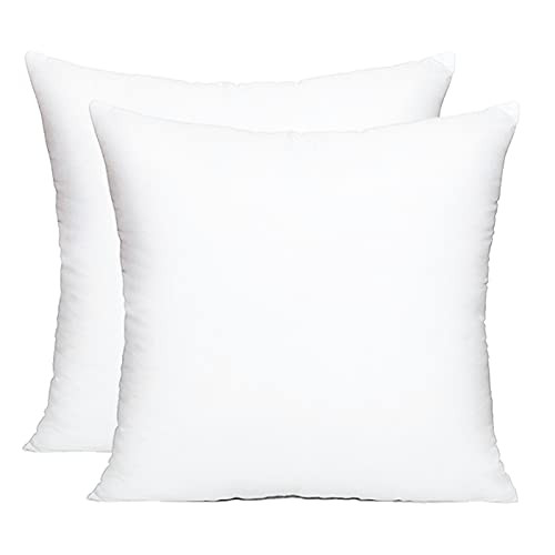 HIPPIH Pillow Inserts Decorative Throw Pillow Inserts 16X16Inch 2 Packs - White New