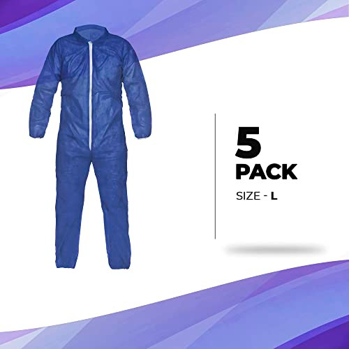 AMZ Medical Supply Disposable Coveralls for Men/Women Large Pack 5 B085RKSFG6 New