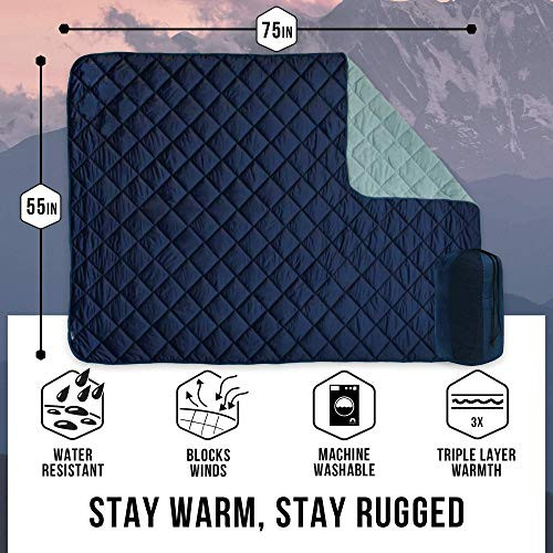 Lightspeed Outdoors Rugged Puffy Outdoor Blanket - Deep Space/Gray New