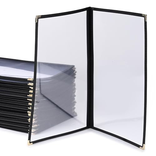 WeChef 30 Pack Restaurant Menu Covers 8.5 x 14 Double Fold 2 Pages 4 Views New