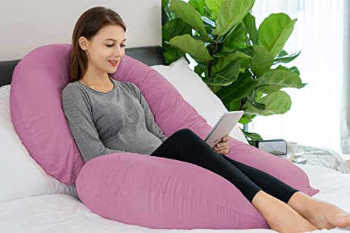 INSEN Pregnancy Pillow, Maternity Body Pillow Velvet Cover Magenta New