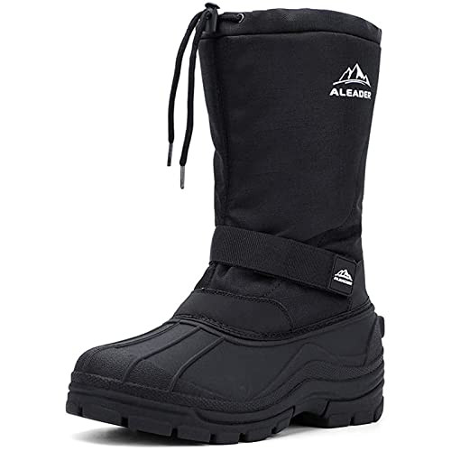 ALEADER Winter Boots for Men, Waterproof Snow Boots Hiking Shoes Black 13 New