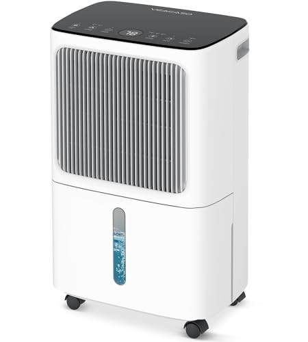 VEAGASO 34-36 PINT/D, 2500 SQ.FT DEHUMIDIFIER FOR BASEMENT, DRAIN HOSE - WHITE
