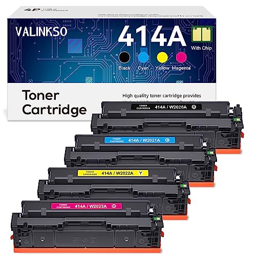Valinkso 414A Toner Cartridges 4 Pack (with Chip) Work for HP Color Pro® New