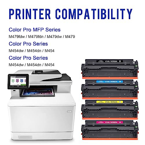 Valinkso 414A Toner Cartridges 4 Pack (with Chip) Work for HP Color Pro® New