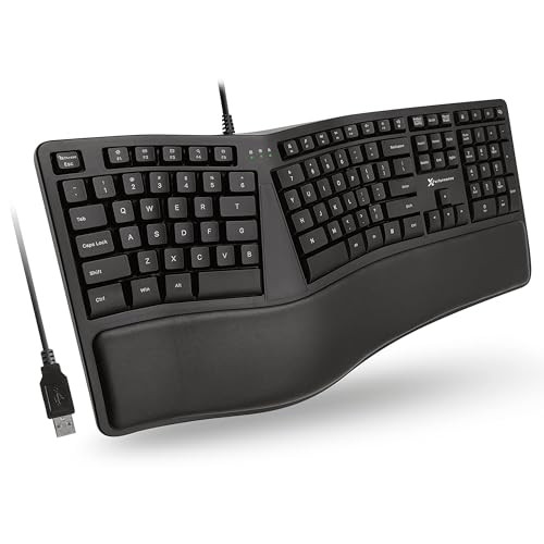 X9 PERFORMANCE WIRED ERGONOMIC KEYBOARD CUSHIONED WRIST REST - BLACK
