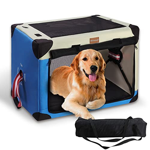 Rolcheleego 38"x26"x26" 3 Door Quick Portable Folding Dog Crate, X-Large New