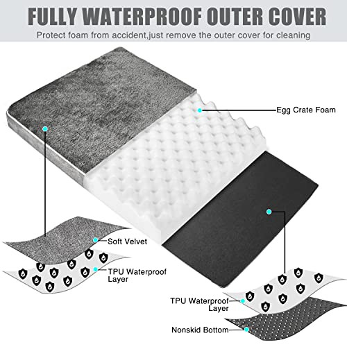 Large Orthopedic Dog Bed,Removable Waterproof Cover B09QC3JXVJ - Grey New