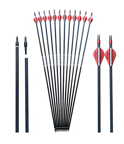 B096HF92CB evercatch Carbon Archery Arrows Spine 340/400 Removable Tips Compound New