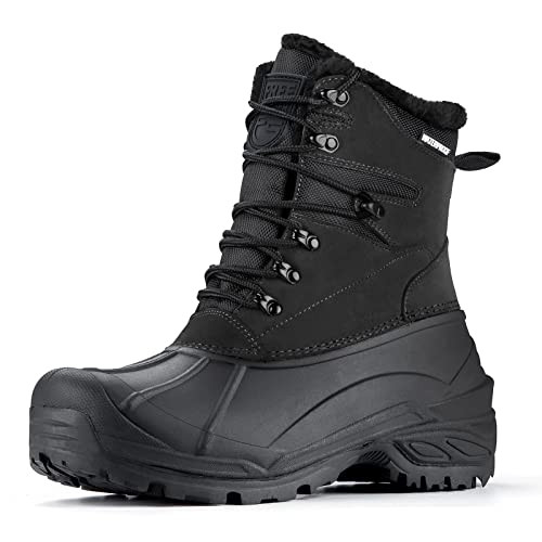 FREE SOLDIER Mens Snow Boots Warm Fleece Lining Winter Ski Shoes Waterproof New