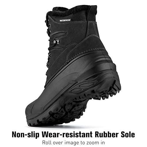 FREE SOLDIER Mens Snow Boots Warm Fleece Lining Winter Ski Shoes Waterproof New