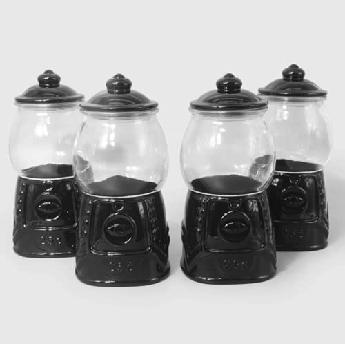 4pc Black Bubble Gum Glass Canisters - Bullseye's Playground B09CT4Y4Z2 New