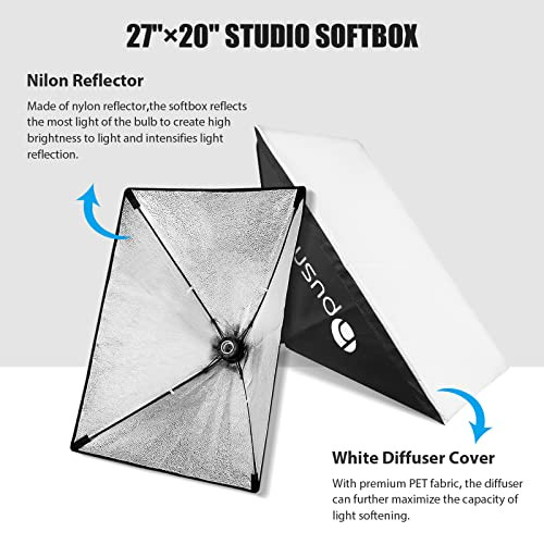 HPUSN Softbox Lighting Kit Studio Photography Bulb and Light Stand Not Included New
