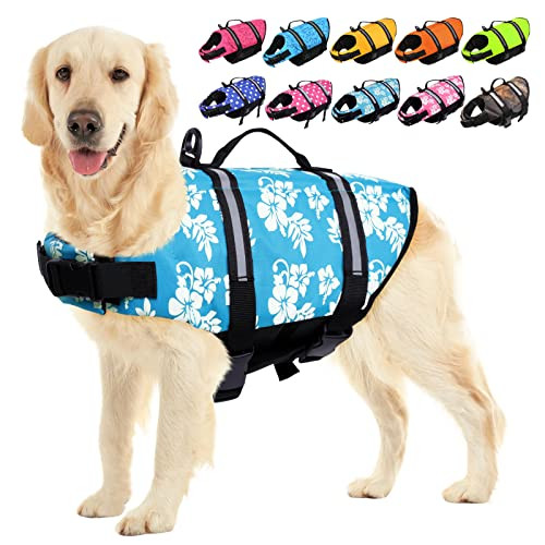 SUNFURA Ripstop Dog Life Jacket Dog Flotation Life Vests Beach Boating XL New
