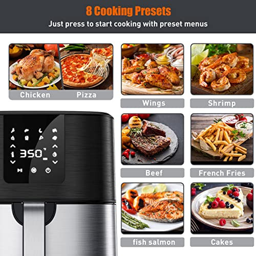 KitCook Air Fryer 7 QT Air Fryer Oven with 8 Preset Menu B0992R6YV8 - Black New