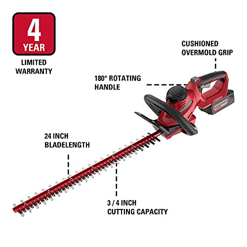POWERWORKS 40V 24 inch Cordless Hedge Trimmer Electric Grass Trimmer B092J1FC7M New