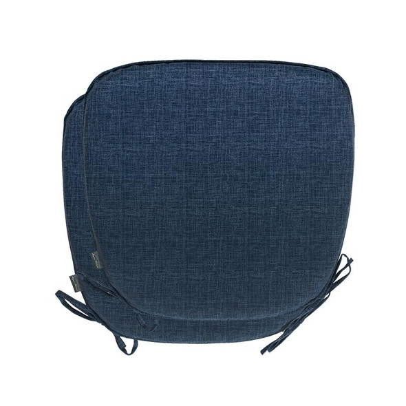 Magpie Fabrics Outdoor/Indoor Chair Cushions, Set of 2, Navy Blue Textured New