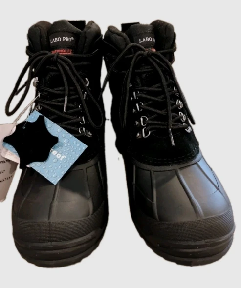 LABO PRO THERMOLITE WATERPROOF INSULATED BOOTS - SIZE: MEN 10 - BLACK