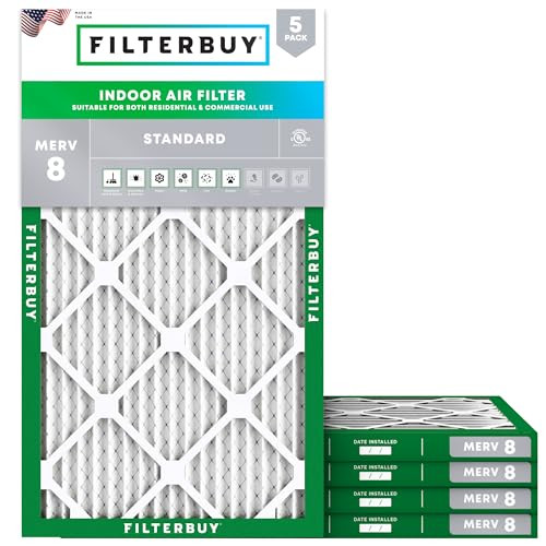 Filterbuy 14x24x1 Air Filter MERV 8 Dust & Allergy Defense 5-Pack New